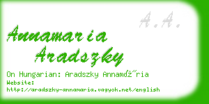 annamaria aradszky business card